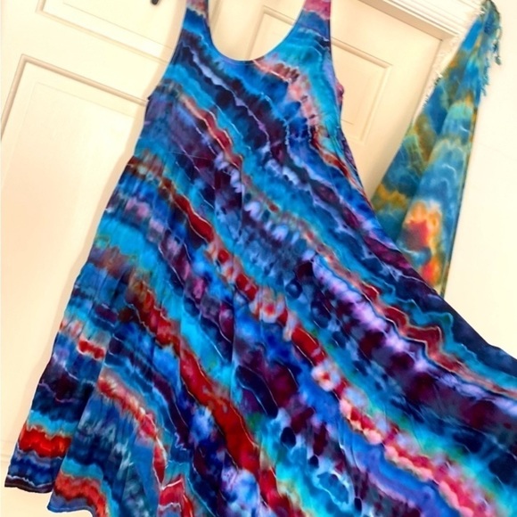 NEW Shakedown Lot Tie Dye Dress Wear Art While You⚡️ Artisan Reba’s Dancing Dyes - Picture 2 of 10